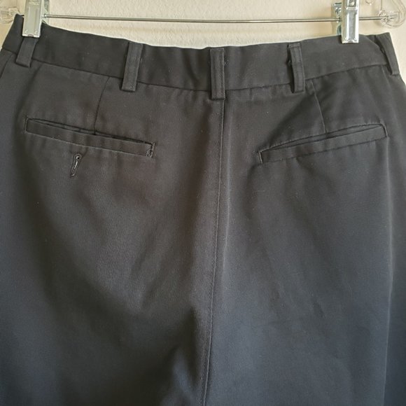 Haggar Men's Slacks Dress Pants Size 33x27.25 Features 5 pockets  Black - Picture 5 of 8